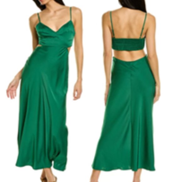 A.L.C. Dresses & Skirts - A.L.C. Emerald Green Satin Midi Dress